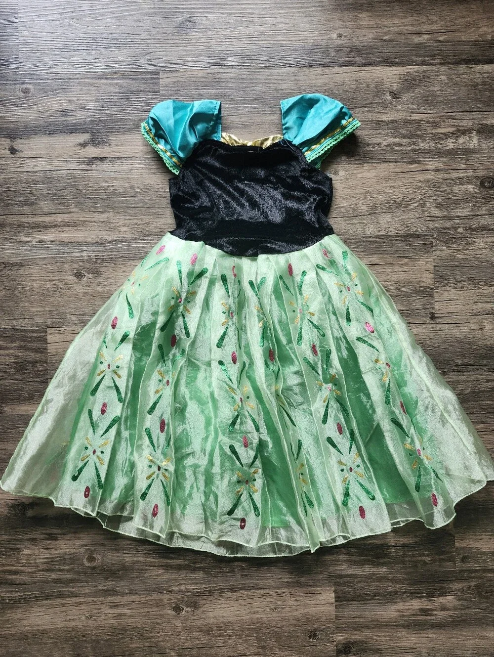 Vogue Disney Anna Inspired Green Girls' Princess Costume Dress Up Dress